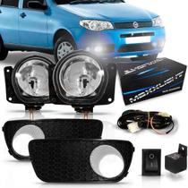 Kit Farol Milha Auxiliar Palio 2004 2005 2006 2007 2008 2009 2010 Com Grade Copo Cromado