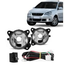 Kit farol milha auxiliar polo 2007 á 2012 cromado completo