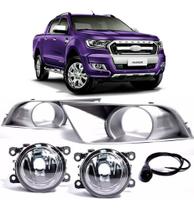 Kit farol milha auxiliar ranger 2016 a 2018 grade cinza Kit farol milha auxiliar ranger 2016 a 2018 grade cinza