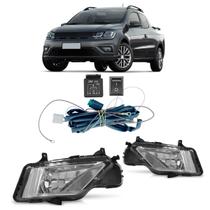 Kit Farol Milha Auxiliar Saveiro G7 2016 2017 2018 Completo Botão Universal Lisa Acrílico