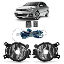 Kit Farol Milha Auxiliar Voyage G7 2017 2018 Completo Botão Universal Lente Lisa Acrílico