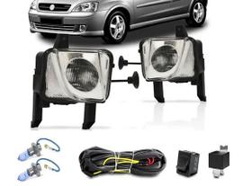 Kit farol milha chevrolet corsa 2003 a 2012 vidro - ai + lamp h3 super branca 55 wts Kit farol milha chevrolet corsa 2003 a 2012 vidro - ai + lamp h3 super branca 55 wts