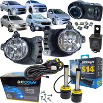 Kit farol milha chevrolet gm cobalt onix sonic spin prisma 2012 2013 2014 2015 2016 bt mod. original + lampada led s14