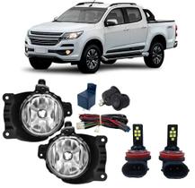 Kit farol milha chevrolet s10 2017 a 2020 e super branca led