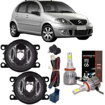Kit farol milha citroen c3 2009 10 11 12 2013 e super led 2d