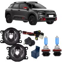 Kit farol milha citroen c4 cactus 2019 a 2022 super branca