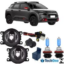 Kit farol milha citroen c4 cactus 2019 a 2022 super branca
