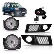 Kit Farol Milha Doblo 2009 Á 2012 Completo Com Molduras