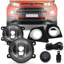 Kit Farol Milha EcoSport 2013 2014 2015 2016 2017 Moldura Aro Cromado