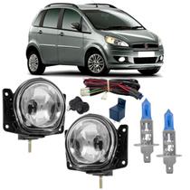 Kit farol milha fiat idea 2004 a 2016 super branca
