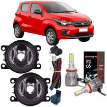 Kit farol milha fiat mobi 2016 17 18 19 20 21 2022 super led