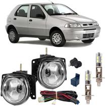 Kit farol milha fiat palio fire g2 2001 a 2007 com led vidro