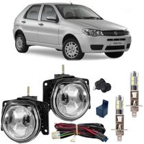 Kit farol milha fiat palio fire g3 2004 a 2016 c/ led vidro