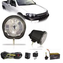 Kit farol milha fiat palio weekend adventure g2 g3 2001 / 2008 vidro s/ ferradura + super led 6000k h1 code
