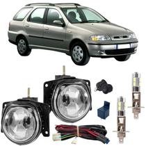 Kit farol milha fiat palio weekend g2 2001 a 2006 led vidro