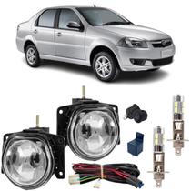 Kit farol milha fiat siena el 2012 2013 2014 2015 +led vidro