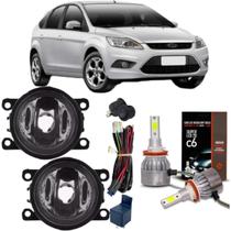 Kit farol milha ford focus 2009 a 2013 e super branca led