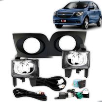 Kit Farol Milha GM Agile 2009-2013 Compatível Lâmpada H3 55W Lente Vidro Luz do Botão Verde e Azul Kit Farol Milha GM Agile 2009-2013 Compatível Lâmpada H3 55W Lente Vidro Luz do Botão Verde e Azul