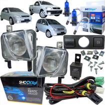 Kit farol milha gm meriva montana corsa + lâmpada sup branca