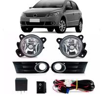 Kit farol milha gol g5 cromado com moldura Kit farol milha gol g5 cromado com moldura