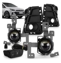 Kit Farol Milha Hb20 2023 Suporte Botão Modelo Original Moldura