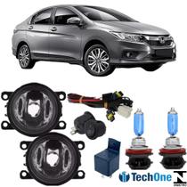 KIT Farol Milha Honda City 2014 a 2022 Super Branca
