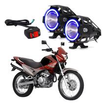 Kit Farol Milha Honda NX4 FALCON 400 1999 2000 2001 2002 2003 2004 2005 2006 2007 2008 Angel Eye Azul U7