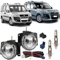 Kit farol milha led fiat doblo 2001 ate 2021 vidro