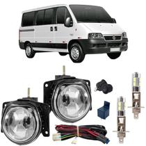 Kit farol milha led fiat ducatu 2005 a 2016 vidro