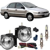 Kit farol milha led fiat marea 1998 a 2003 vidro