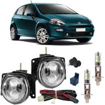 Kit farol milha led fiat punto 2007 ate 2016 vidro