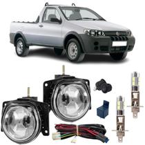 Kit farol milha led fiat strada fire 2002 ate 2012 vidro