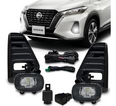 Kit Farol Milha LED Moldura Black Piano Kicks 2021 2022 Kit Farol Milha LED Moldura Black Piano Kicks 2021 2022