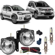 Kit farol milha led uno way 2011 ate 2021 vidro Kit farol milha led uno way 2011 ate 2021 vidro
