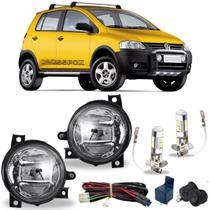 Kit farol milha led volks crossfox 2005 ate 2010 vidro