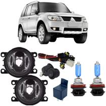 Kit farol milha mitsubishi pajero 2007 a 2015 super branca