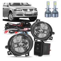 Kit Farol Milha Neblina Auxiliar Gol Saveiro Parati G4 06 07 08 09 10 11 12 13 2014 + Lâmpada de Led
