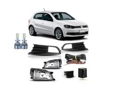 Kit Farol Milha Neblina Auxiliar Gol Voyage G6 2012 2013 2014 2015 2016 + lâmpada de Led