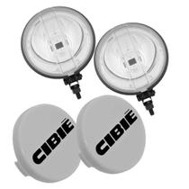 Kit Farol Milha Neblina Auxiliar Metal Preto Lente Lisa Vidro Capa Cibie Branca Gol GTS GTI Voyage P