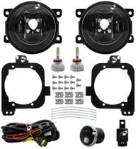 Kit Farol Milha Neblina C3 Aircross 2024 Em Diante Botão Universal Touch + Kit Lâmpada Super LED 6000K
