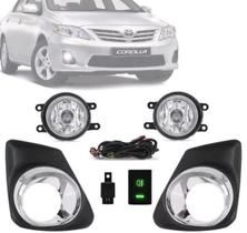 Kit Farol Milha Neblina Corolla 12 13 Aro Cromado