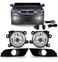 Kit farol milha neblina honda civic 2015 2016 com grade