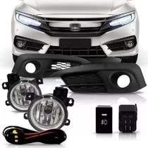 Kit Farol Milha Neblina Mold Preta Civic G10 2017 2018 2019