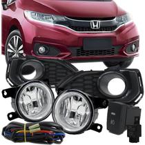 Kit Farol Milha Neblina Moldura Preta Fit 2018 2019 2020
