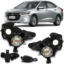 Kit Farol Milha Neblina Moldura Preta Onix Plus 2020 2021