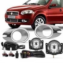 Kit Farol Milha Neblina Palio Siena Elx 2009 10 2011 Cromada