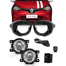 Kit Farol Milha Neblina Renault Clio 13 Á 16 + Base Fixação Kit Farol Milha Neblina Renault Clio 13 Á 16 + Base Fixação