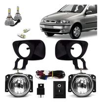 Kit Farol Milha Palio Siena Strada G2 Com Par de Pingo 5050 5 leds e Super Led