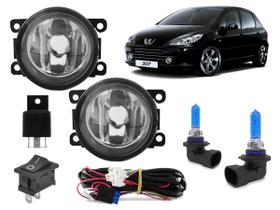 Kit Farol Milha Peugeot 307 2007 A 2013 Com Lampada H11 Super Branca Efeito Xenon 55W 8500K