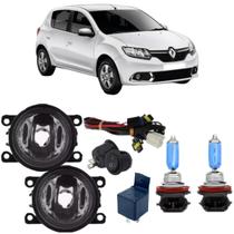 Kit farol milha renault sandero 2007 a 2019 acr+ s branca Kit farol milha renault sandero 2007 a 2019 acr+ s branca